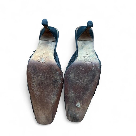 Vintage Fendi Black Sequin Heels in excellent condition. Size 7 - Picture 3 of 5